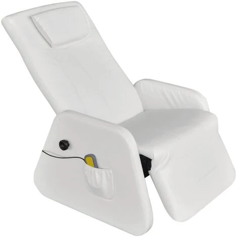 LES TENDANCES Fauteuil De Massage Blanc Similicuir 3 LES TENDANCES Fauteuil De Massage Blanc Similicuir