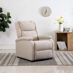 LES TENDANCES Fauteuil Inclinable TV Crème Tissu