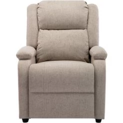 LES TENDANCES Fauteuil Inclinable TV Crème Tissu -Pas Cher Fauteuil Magasin 66885236 5