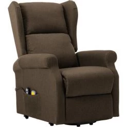 LES TENDANCES Fauteuil De Massage Inclinable Marron Tissu -Pas Cher Fauteuil Magasin 66885411 3