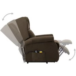 LES TENDANCES Fauteuil De Massage Inclinable Marron Tissu -Pas Cher Fauteuil Magasin 66885411 5