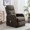 LES TENDANCES Fauteuil Inclinable De Massage Taupe Tissu -Pas Cher Fauteuil Magasin 66885424 1