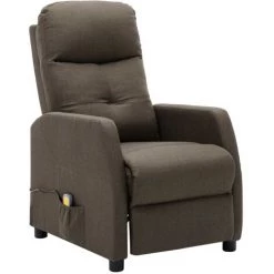 LES TENDANCES Fauteuil Inclinable De Massage Taupe Tissu 9 LES TENDANCES Fauteuil Inclinable De Massage Taupe Tissu -Pas Cher Fauteuil Magasin 66885424 3