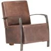 LES TENDANCES Fauteuil Marron Cuir Véritable -Pas Cher Fauteuil Magasin 66885642 1