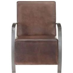 LES TENDANCES Fauteuil Marron Cuir Véritable -Pas Cher Fauteuil Magasin 66885642 2