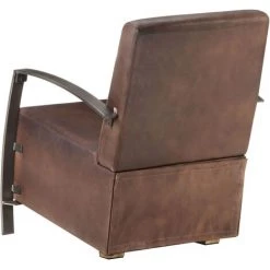 LES TENDANCES Fauteuil Marron Cuir Véritable -Pas Cher Fauteuil Magasin 66885642 4