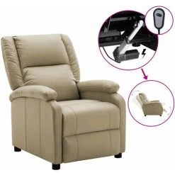 LES TENDANCES Fauteuil Inclinable électrique Cappuccino Similicuir