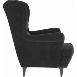 LES TENDANCES Fauteuil Gris Foncé Velours -Pas Cher Fauteuil Magasin 66886838 4