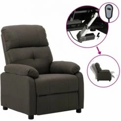 LES TENDANCES Fauteuil Inclinable électrique Taupe Tissu