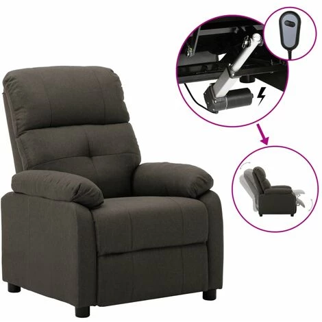 LES TENDANCES Fauteuil Inclinable électrique Taupe Tissu 3 LES TENDANCES Fauteuil Inclinable électrique Taupe Tissu