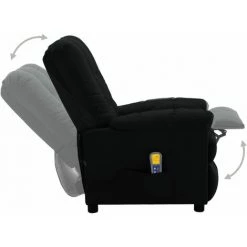 LES TENDANCES Fauteuil De Massage Inclinable électrique Noir Tissu -Pas Cher Fauteuil Magasin 66887347 3
