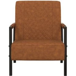 LES TENDANCES Fauteuil Marron Mat Similicuir -Pas Cher Fauteuil Magasin 66888068 4