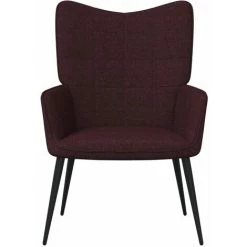 LES TENDANCES Chaise De Relaxation 62x68,5x96 Cm Violet Tissu -Pas Cher Fauteuil Magasin 66888106 2