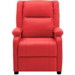 LES TENDANCES Fauteuil De Massage Inclinable Rouge Similicuir -Pas Cher Fauteuil Magasin 66888551 4
