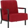 LES TENDANCES Fauteuil Rouge Bordeaux Velours