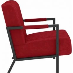 LES TENDANCES Fauteuil Rouge Bordeaux Velours -Pas Cher Fauteuil Magasin 66888667 3