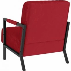 LES TENDANCES Fauteuil Rouge Bordeaux Velours -Pas Cher Fauteuil Magasin 66888667 4