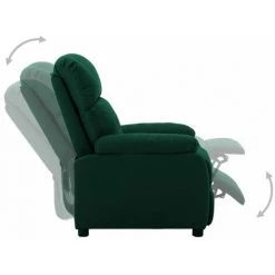LES TENDANCES Fauteuil Inclinable Vert Foncé Tissu -Pas Cher Fauteuil Magasin 66895419 3