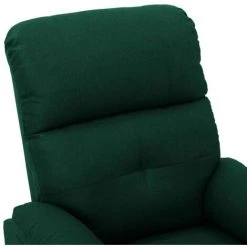 LES TENDANCES Fauteuil Inclinable Vert Foncé Tissu -Pas Cher Fauteuil Magasin 66895419 5