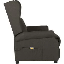 LES TENDANCES Fauteuil De Massage Inclinable Taupe Tissu -Pas Cher Fauteuil Magasin 66896118 4