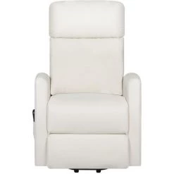 LES TENDANCES Fauteuil Inclinable De Massage Crème Similicuir -Pas Cher Fauteuil Magasin 66896135 3