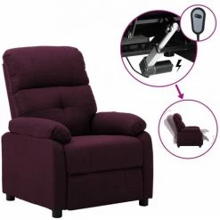 LES TENDANCES Fauteuil Inclinable électrique Violet Tissu