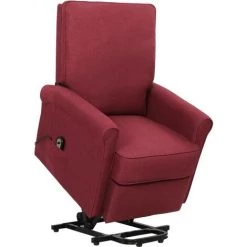 LES TENDANCES Fauteuil Inclinable Rouge Bordeaux Tissu