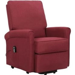 LES TENDANCES Fauteuil Inclinable Rouge Bordeaux Tissu -Pas Cher Fauteuil Magasin 66898015 3