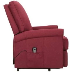 LES TENDANCES Fauteuil Inclinable Rouge Bordeaux Tissu -Pas Cher Fauteuil Magasin 66898015 5