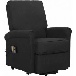 LES TENDANCES Fauteuil De Massage Inclinable Noir Tissu -Pas Cher Fauteuil Magasin 66898056 3