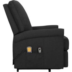 LES TENDANCES Fauteuil De Massage Inclinable Noir Tissu -Pas Cher Fauteuil Magasin 66898056 5