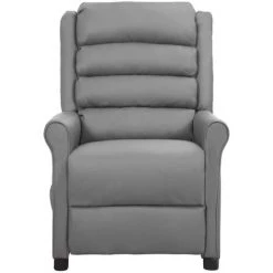 LES TENDANCES Fauteuil De Massage Inclinable Gris Similicuir 9 LES TENDANCES Fauteuil De Massage Inclinable Gris Similicuir -Pas Cher Fauteuil Magasin 66898066 3