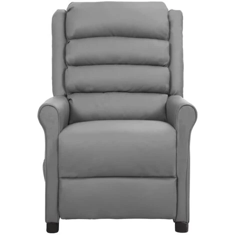 LES TENDANCES Fauteuil De Massage Inclinable Gris Similicuir 5 LES TENDANCES Fauteuil De Massage Inclinable Gris Similicuir – Image 3