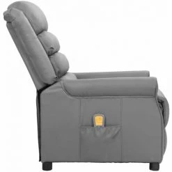 LES TENDANCES Fauteuil De Massage Inclinable Gris Similicuir 10 LES TENDANCES Fauteuil De Massage Inclinable Gris Similicuir -Pas Cher Fauteuil Magasin 66898066 4