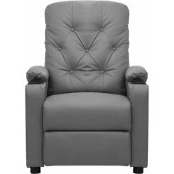 LES TENDANCES Fauteuil De Massage Inclinable Gris Similicuir -Pas Cher Fauteuil Magasin 66898528 3