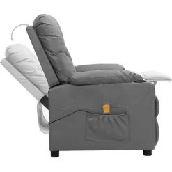 LES TENDANCES Fauteuil De Massage Inclinable Gris Similicuir -Pas Cher Fauteuil Magasin 66898528 5