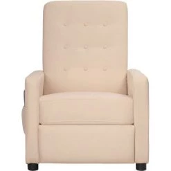 LES TENDANCES Fauteuil Releveur Inclinable De Massage Crème Tissu -Pas Cher Fauteuil Magasin 66899500 3
