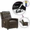 LES TENDANCES Fauteuil Releveur Inclinable Massage Marron Similicuir Brillant