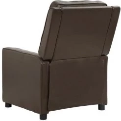 LES TENDANCES Fauteuil Releveur Inclinable Massage Marron Similicuir Brillant -Pas Cher Fauteuil Magasin 66899549 5