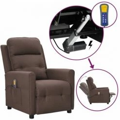 LES TENDANCES Fauteuil Releveur Inclinable De Massage Taupe Tissu