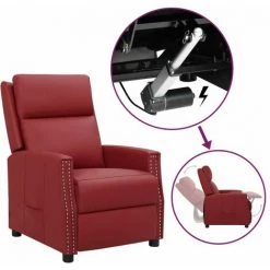 LES TENDANCES Fauteuil Releveur Inclinable Bordeaux Similicuir