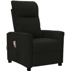 LES TENDANCES Fauteuil De Massage Inclinable Noir Tissu