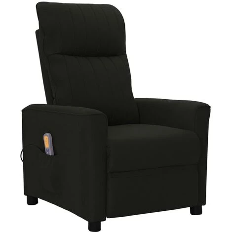 LES TENDANCES Fauteuil De Massage Inclinable Noir Tissu 3 LES TENDANCES Fauteuil De Massage Inclinable Noir Tissu
