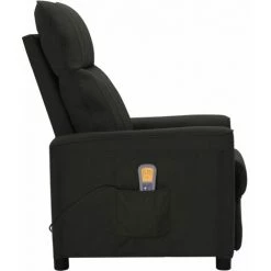LES TENDANCES Fauteuil De Massage Inclinable Noir Tissu 9 LES TENDANCES Fauteuil De Massage Inclinable Noir Tissu -Pas Cher Fauteuil Magasin 66900052 3