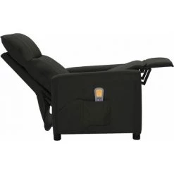 LES TENDANCES Fauteuil De Massage Inclinable Noir Tissu 10 LES TENDANCES Fauteuil De Massage Inclinable Noir Tissu -Pas Cher Fauteuil Magasin 66900052 4