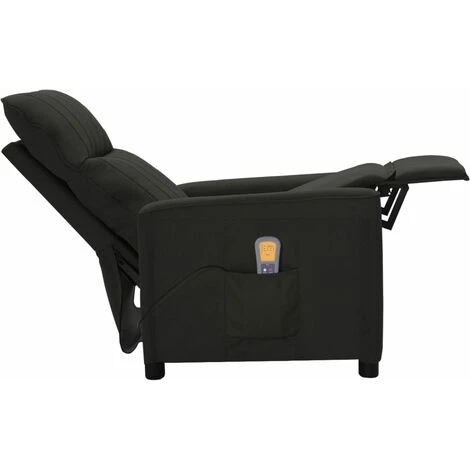 LES TENDANCES Fauteuil De Massage Inclinable Noir Tissu 6 LES TENDANCES Fauteuil De Massage Inclinable Noir Tissu – Image 4