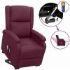 LES TENDANCES Fauteuil Releveur Inclinable De Massage Violet Tissu