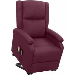 LES TENDANCES Fauteuil Releveur Inclinable De Massage Violet Tissu -Pas Cher Fauteuil Magasin 66900268 4