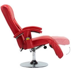 LES TENDANCES Fauteuil De Massage Inclinable électrique Simili Cuir Rouge Detane -Pas Cher Fauteuil Magasin 66902716 4