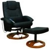 LES TENDANCES Fauteuil De Massage Avec Repose-pied Noir Similicuir 1 LES TENDANCES Fauteuil De Massage Avec Repose-pied Noir Similicuir -Pas Cher Fauteuil Magasin 66903737 1